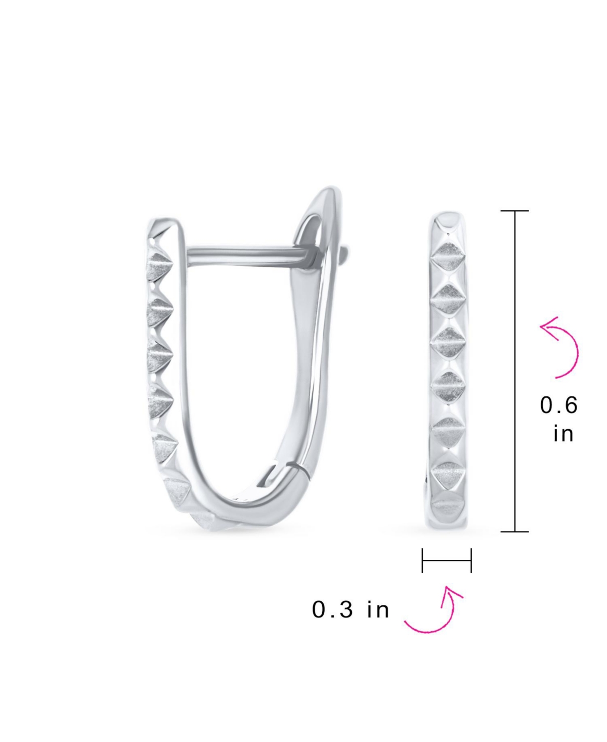 Bling Jewelry Modern Thin Huggie U Shape Hoop Earrings 14K Plated