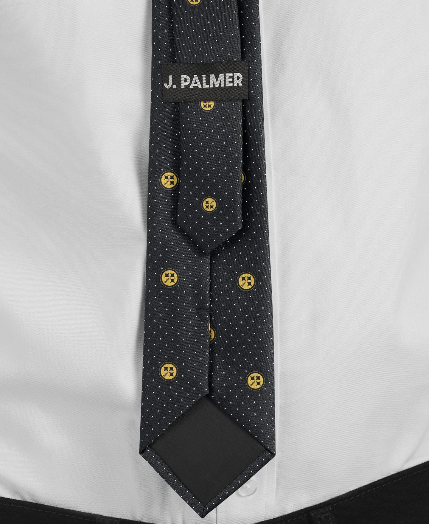 Мужской галстук J. Palmer Pittsburgh Steelers Game Day Polka Dot Tie — фото 5