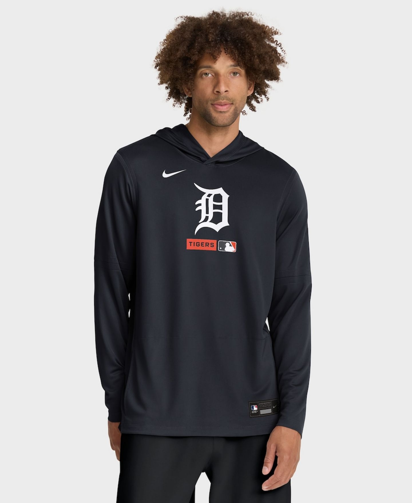 Мужская футболка Nike Navy Detroit Tigers Authentic Collection Dri-FIT Long Sleeve Hooded — фото 3