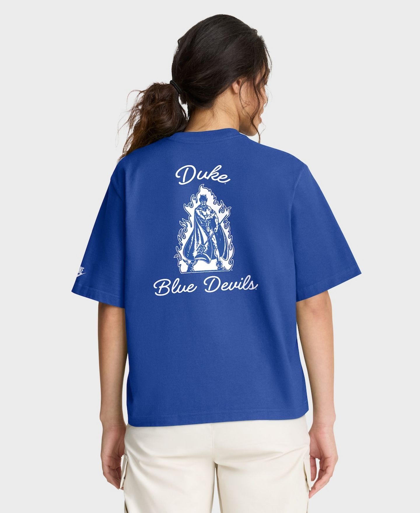 Женская футболка Nike Royal Duke Blue Devils Legacy Pocket Boxy — фото 4