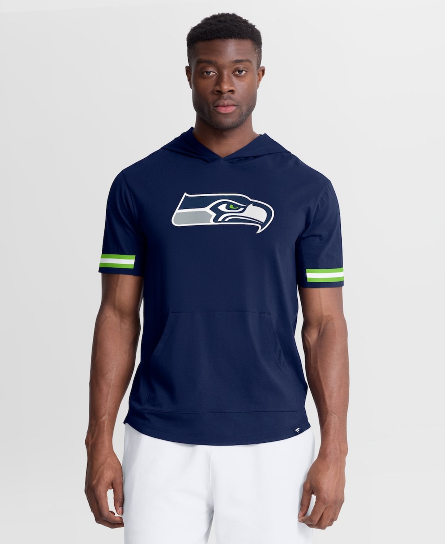 Мужская футболка Fanatics College Navy Seattle Seahawks Optimal Play Short Sleeve Hooded — фото 1