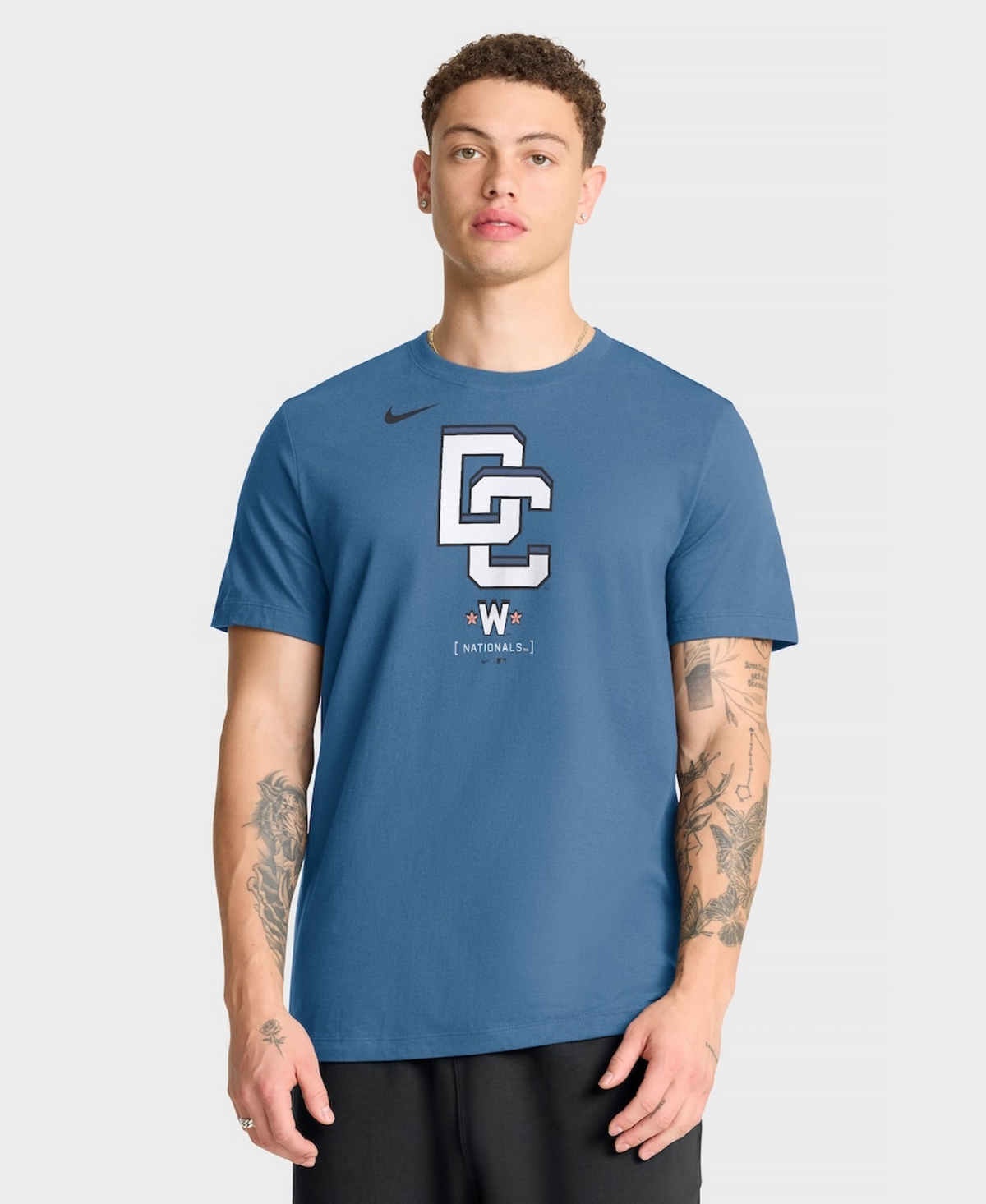 Nike Men's Navy Washington Nationals City Connect Large Logo T-Shirt