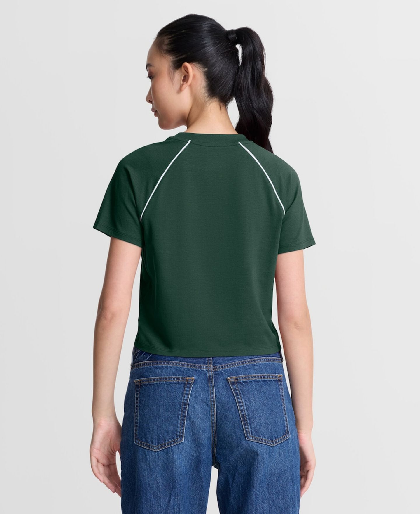 Женский топ Fanatics Green Green Bay Packers Offensive Scheme Raglan Tri-Blend Cropped — фото 4