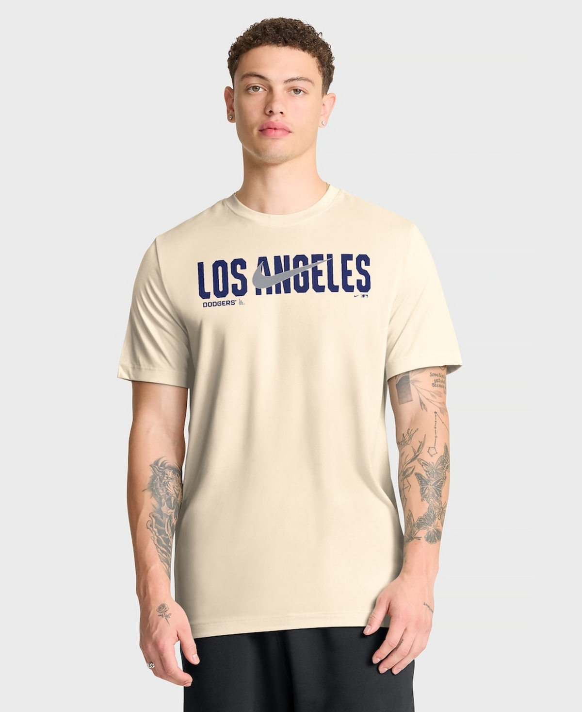 Nike Men's Cream Los Angeles Dodgers Swoosh Legend Dri-fit T-Shirt
