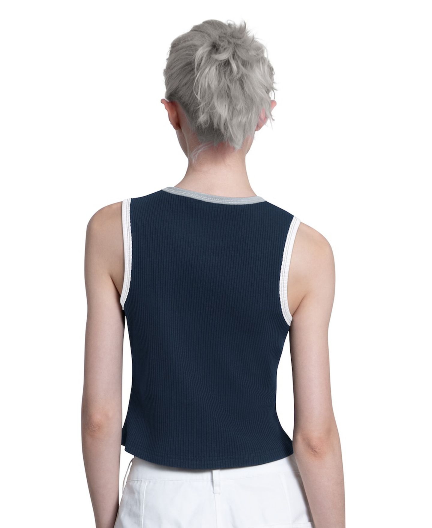 Женский топ Starter Navy New York Yankees Cooperstown Play the Ball Cropped — фото 2