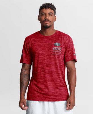 Men's Scarlet San Francisco 49ers Sideline Double Covered Dri-FIT Velocity T-Shirt