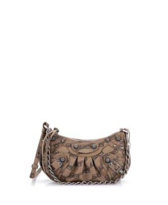 Mini Le Cagole Giant Studs Shoulder Bag BB Monogram Coated Canvas