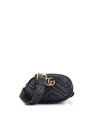 Gucci Black Leather GG Marmont Belt Bag with Gold Hardware NWT Gucci Marmont Belt Bag GG Small Belt bag Size 75 476434  main image 4