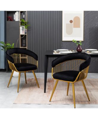 Mid-Century Modern Glam Velvet Dining Chairs Set of 2