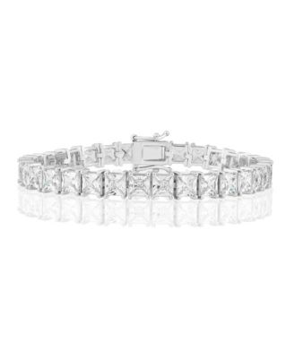 Elegant 7mm 4-Prong Square CZ Tennis Bracelet
