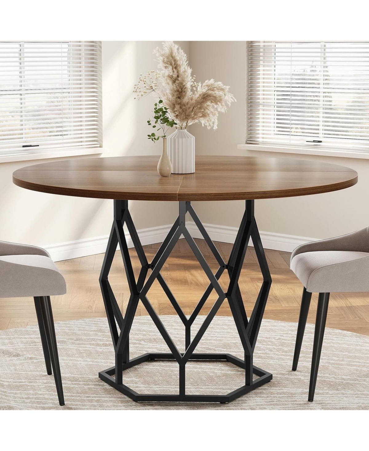 gaomon Kitchen Table Round Dining Table for 4-6 People for Dining Room, Home Office, Living Room