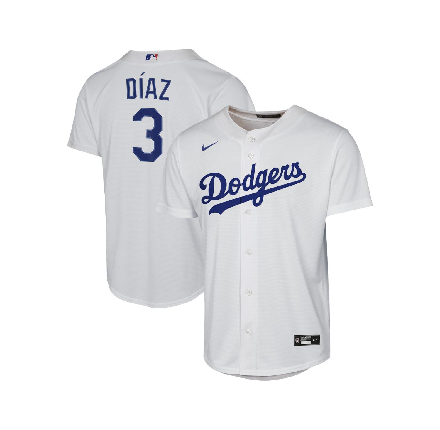 Big Boys and Girls Edwin Díaz White Los Angeles Dodgers Baseline Jersey