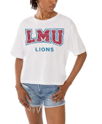 Women's White Loyola Marymount Lions Claim To Fame Boxy Cropped T-Shirt