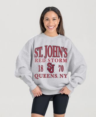Women's Ash St. John's Red Storm Premium Fleece Pullover Sweatshirt