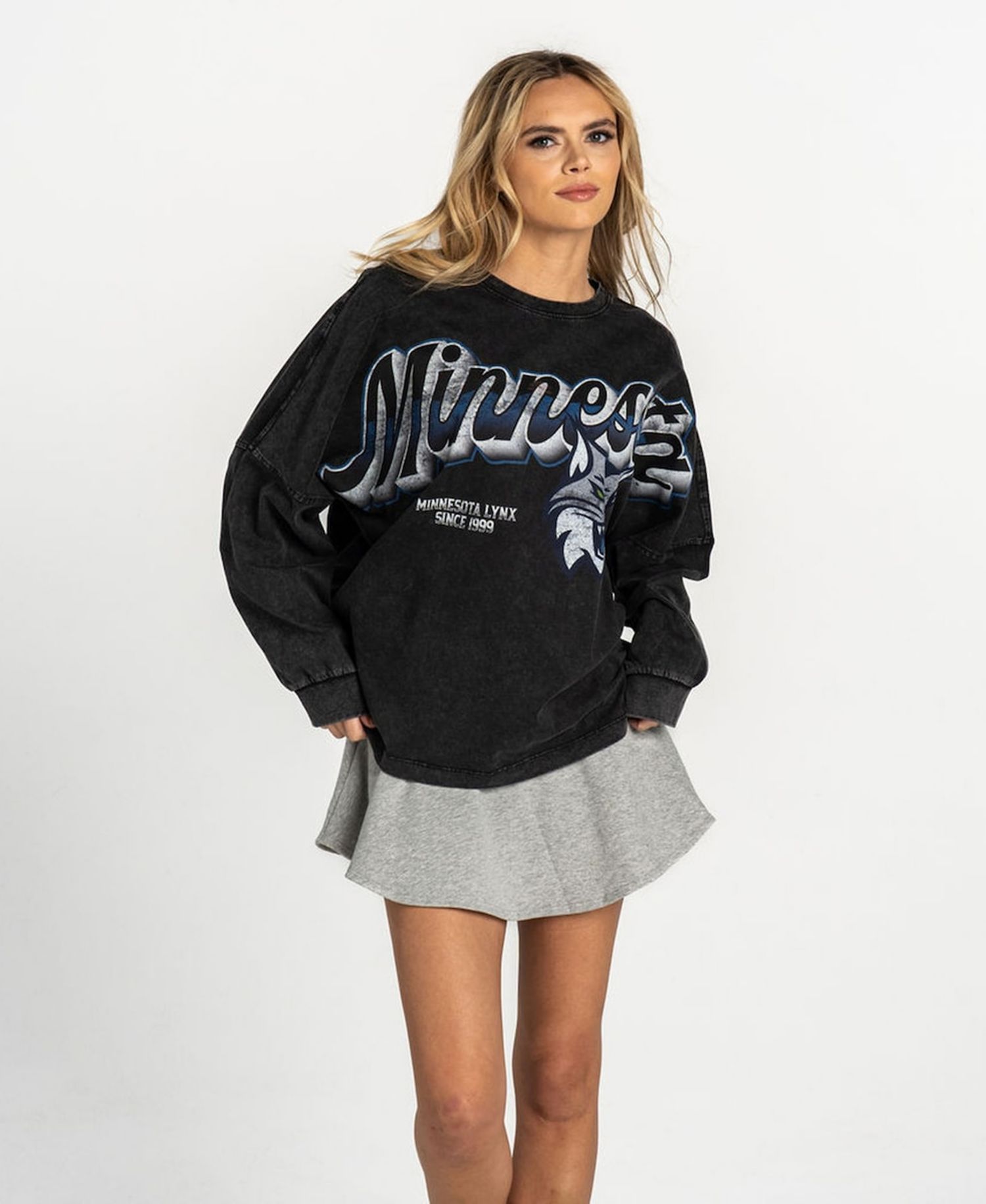 Women's Black Minnesota Lynx Oversized Long-Sleeve T-Shirt