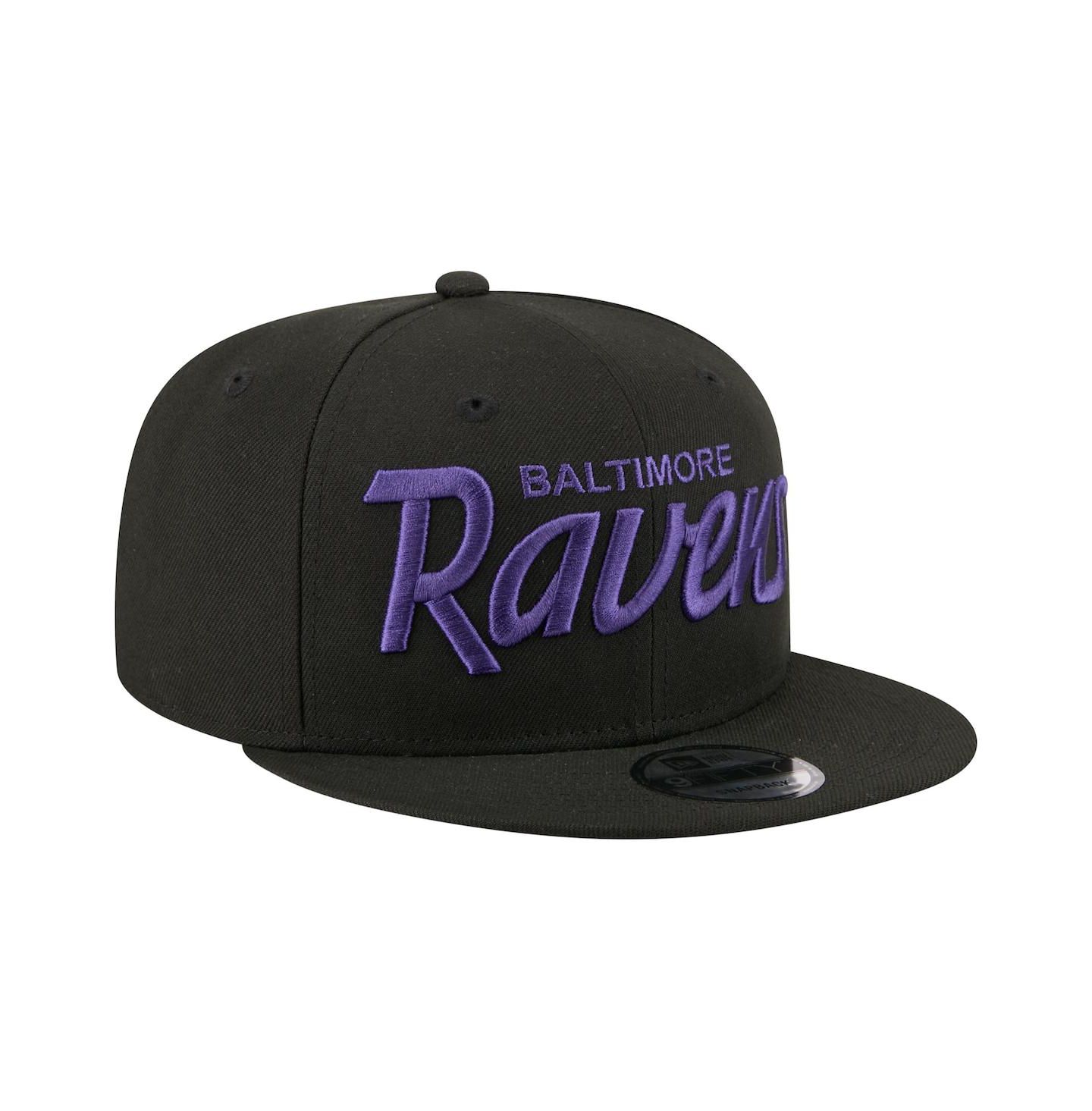 Мужская кепка New Era Black Baltimore Ravens Core Team Script 9FIFTY Snapback Hat — фото 4