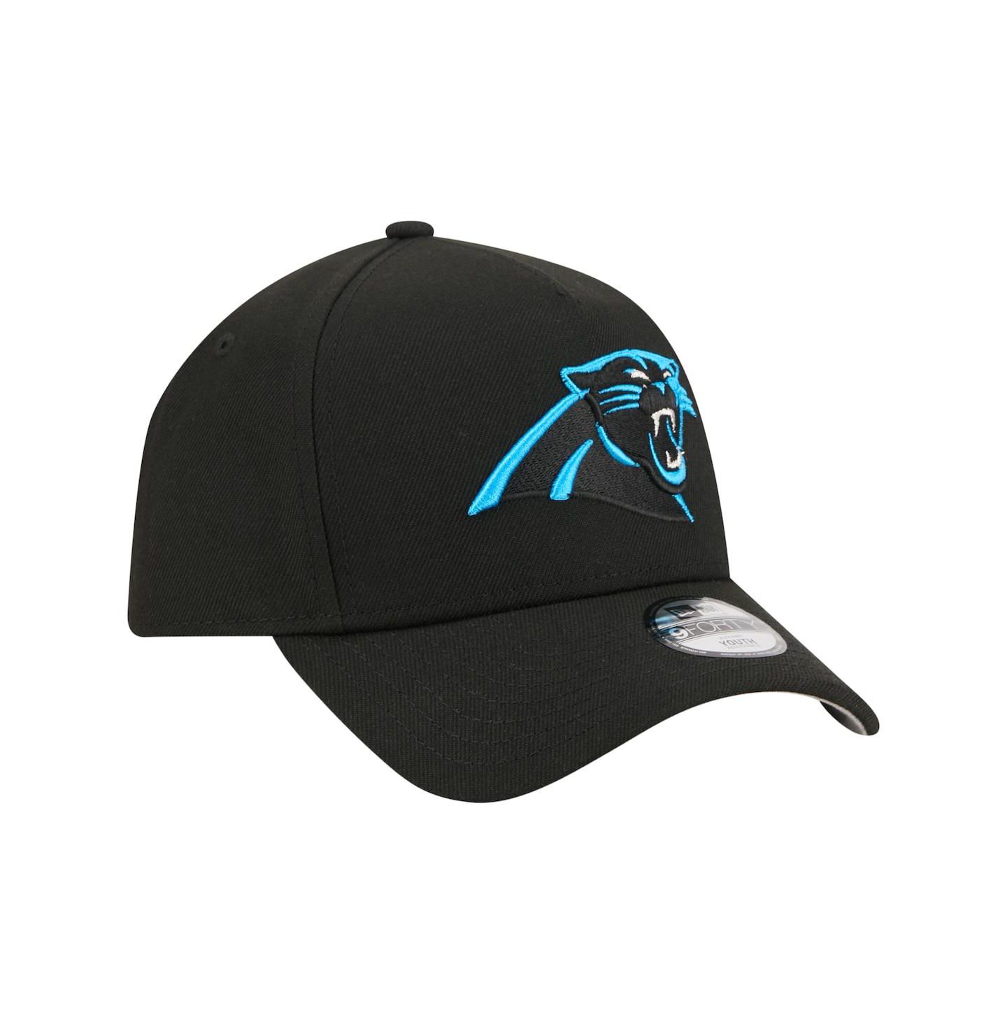 Детская бейсболка New Era Carolina Panthers 9FORTY A-Frame регулируемая, чёрная — фото 4