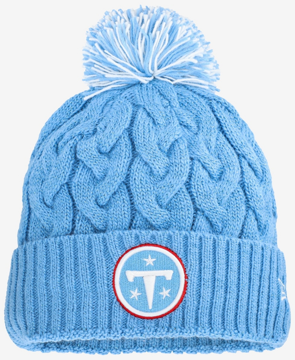 New Era Women's Light Blue Tennessee Titans Cozy Cable Knit Hat
