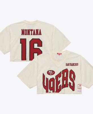 Women's Joe Montana Cream San Francisco 49ers Retired Player Cropped Fashion Jersey