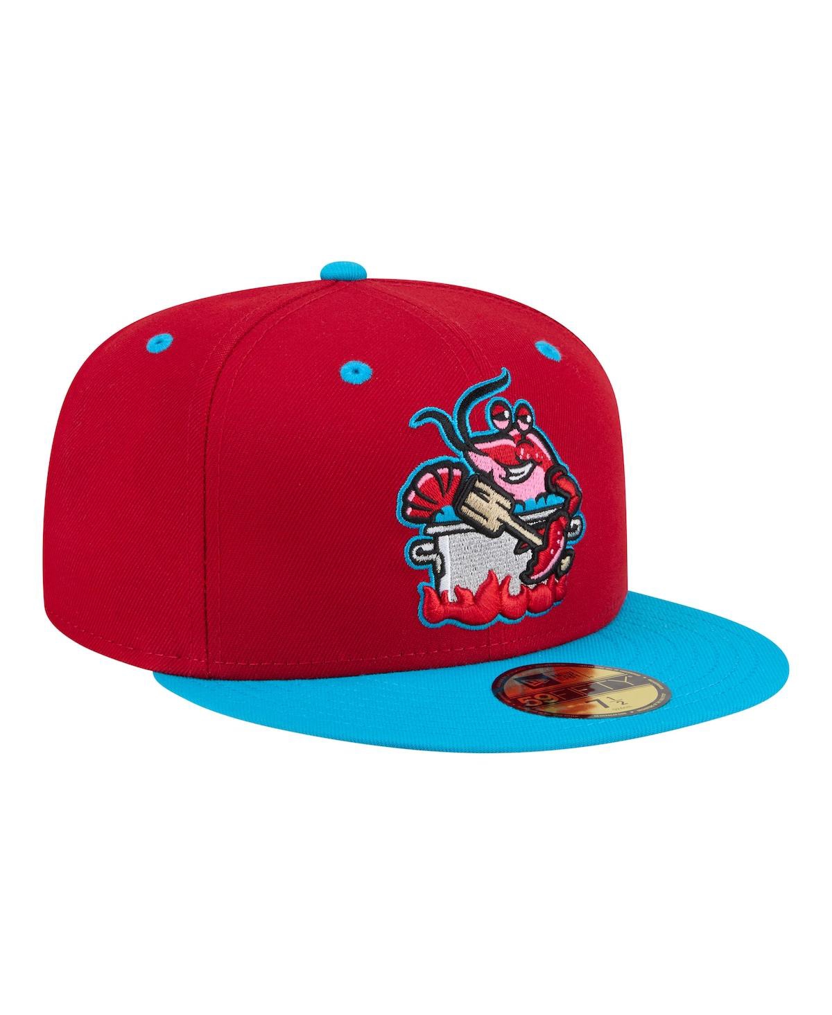 New Era Men's Red/Pastel Blue Biloxi Shuckers Minor League Theme Nights 59FIFTY Fitted Hat