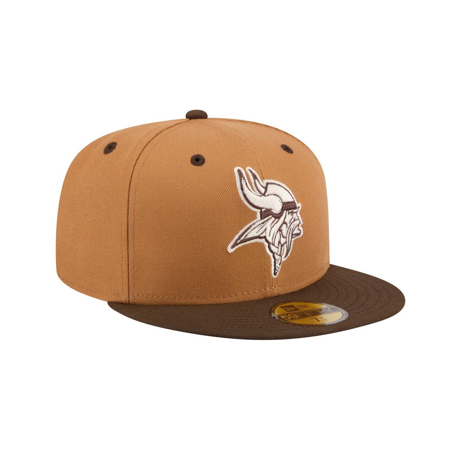 Men's Light Brown/Dark Brown Minnesota Vikings Two-Tone Walnut 59FIFTY Fitted Hat