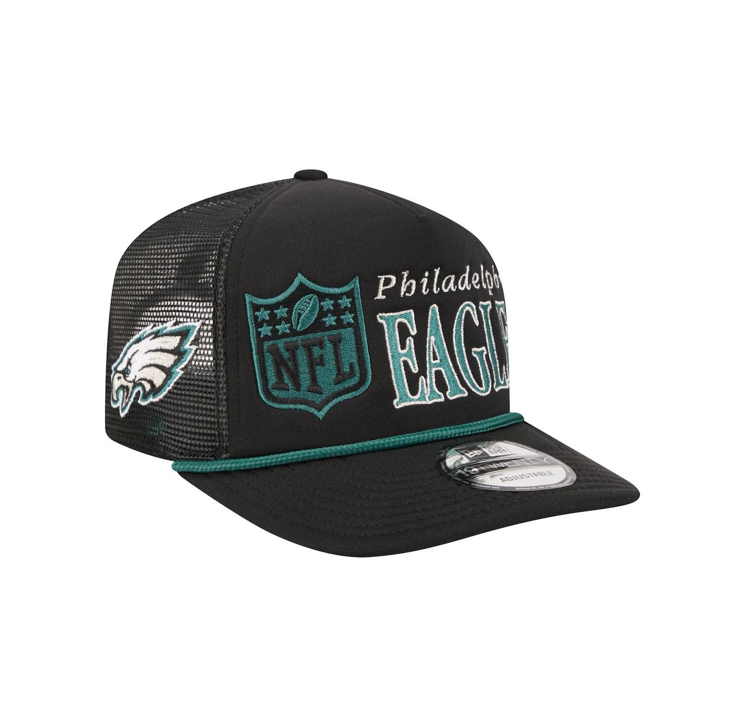 Men's Black Philadelphia Eagles Throwback Foam 19TWENTY Adjustable Hat