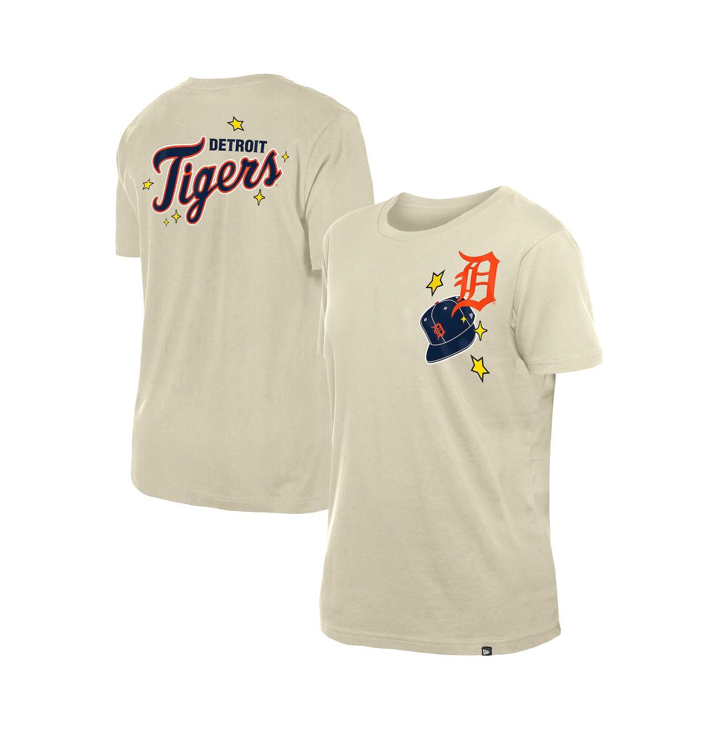 Женская футболка New Era Cream Detroit Tigers Stars Cap — фото 1
