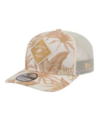 Men's Tan Philadelphia Eagles Tonal Palm COOLERA 9SEVENTY Adjustable Trucker Hat