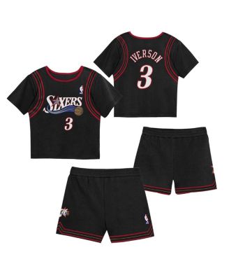 Preschool Allen Iverson Black Philadelphia 76ers Play by Place Two-Pack T-Shirt Shorts Set