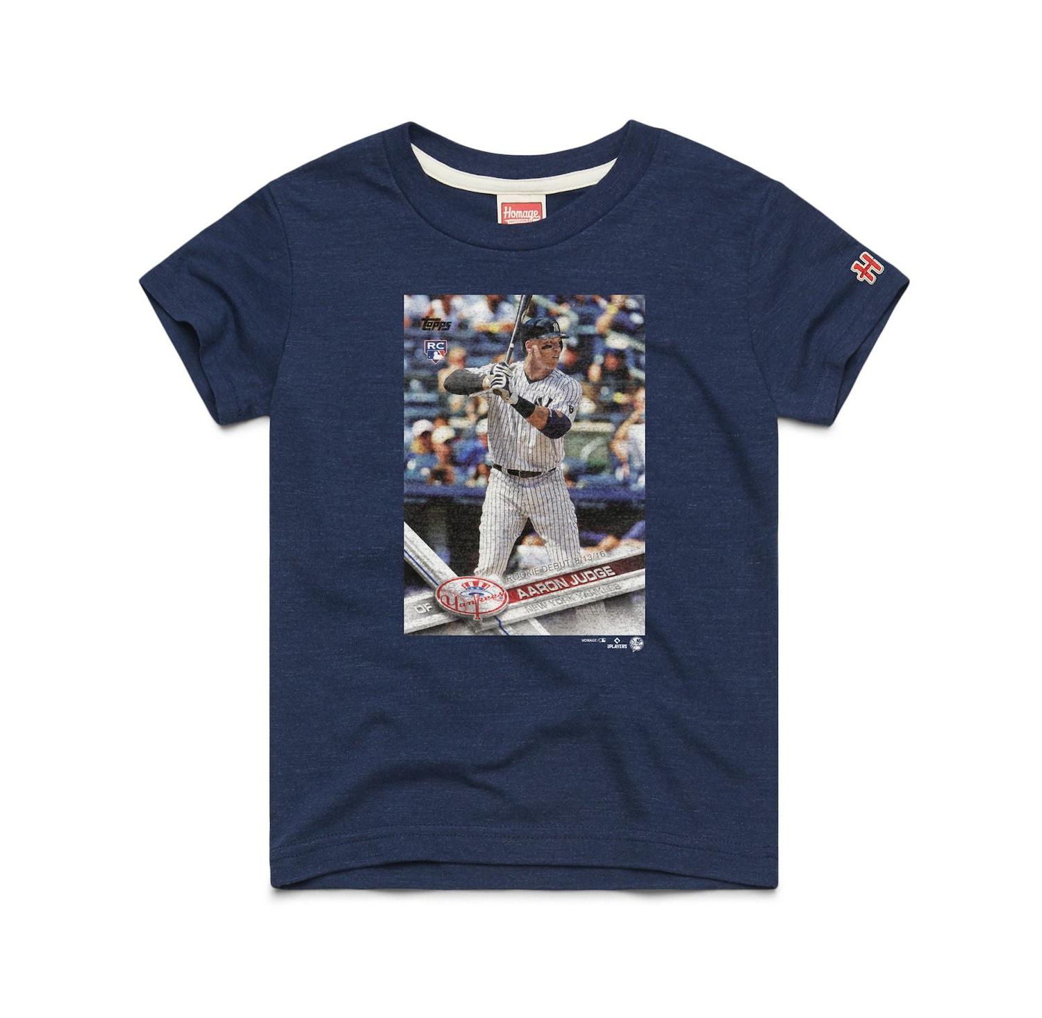 Big Boys and Girls Aaron Judge Navy New York Yankees Topps Baseball Card Tri-Blend T-Shirt