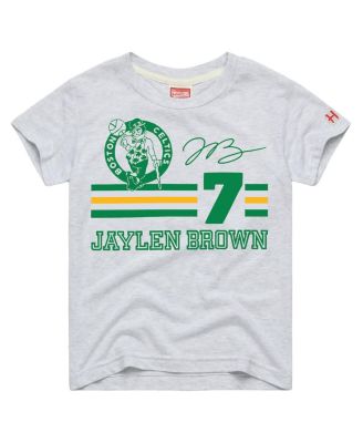 Big Boys and Girls Jaylen Brown Ash Boston Celtics Remix Signature Name & Number Tri-Blend T-Shirt