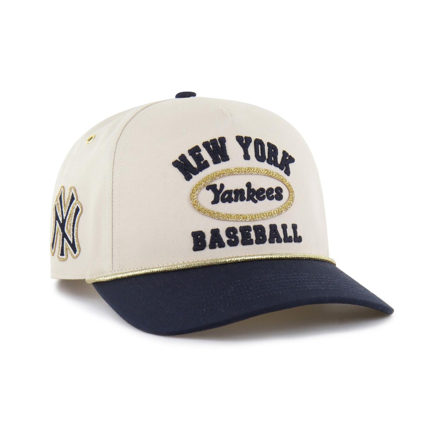 Men's x Natural/Navy New York Yankees Glitter Rope Hitch Adjustable Hat