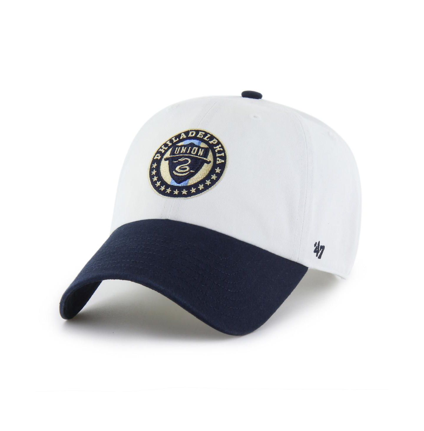 Мужская кепка '47 Brand White Philadelphia Union Two-Tone Clean Up Adjustable Hat — фото 1