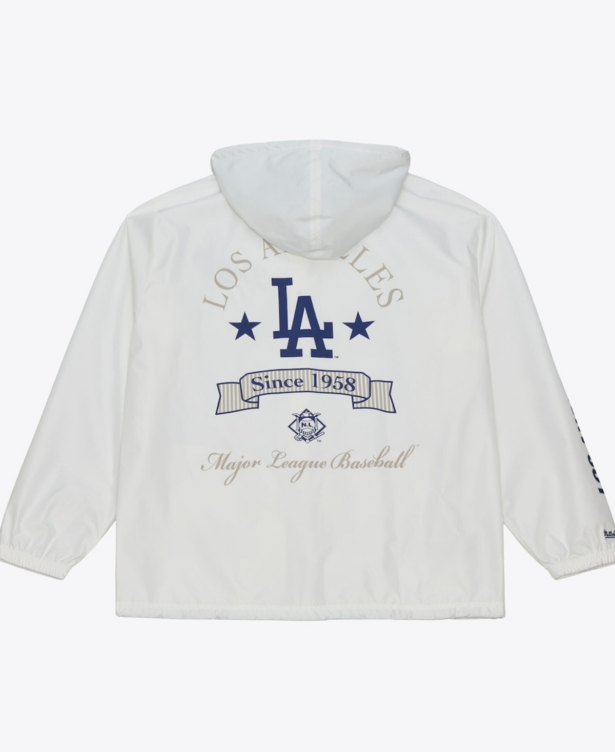Mitchell & Ness Men's White Los Angeles Dodgers Yacht Rock Coaches Full-Snap Hooded Windbreaker Jacket