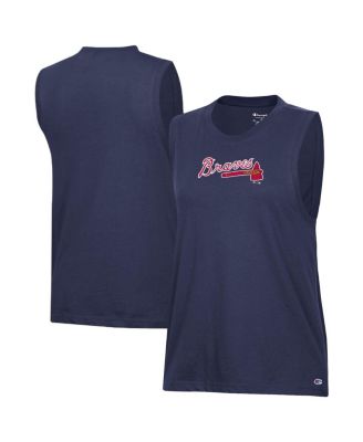 Women's Navy Atlanta Braves Muscle Tank Top