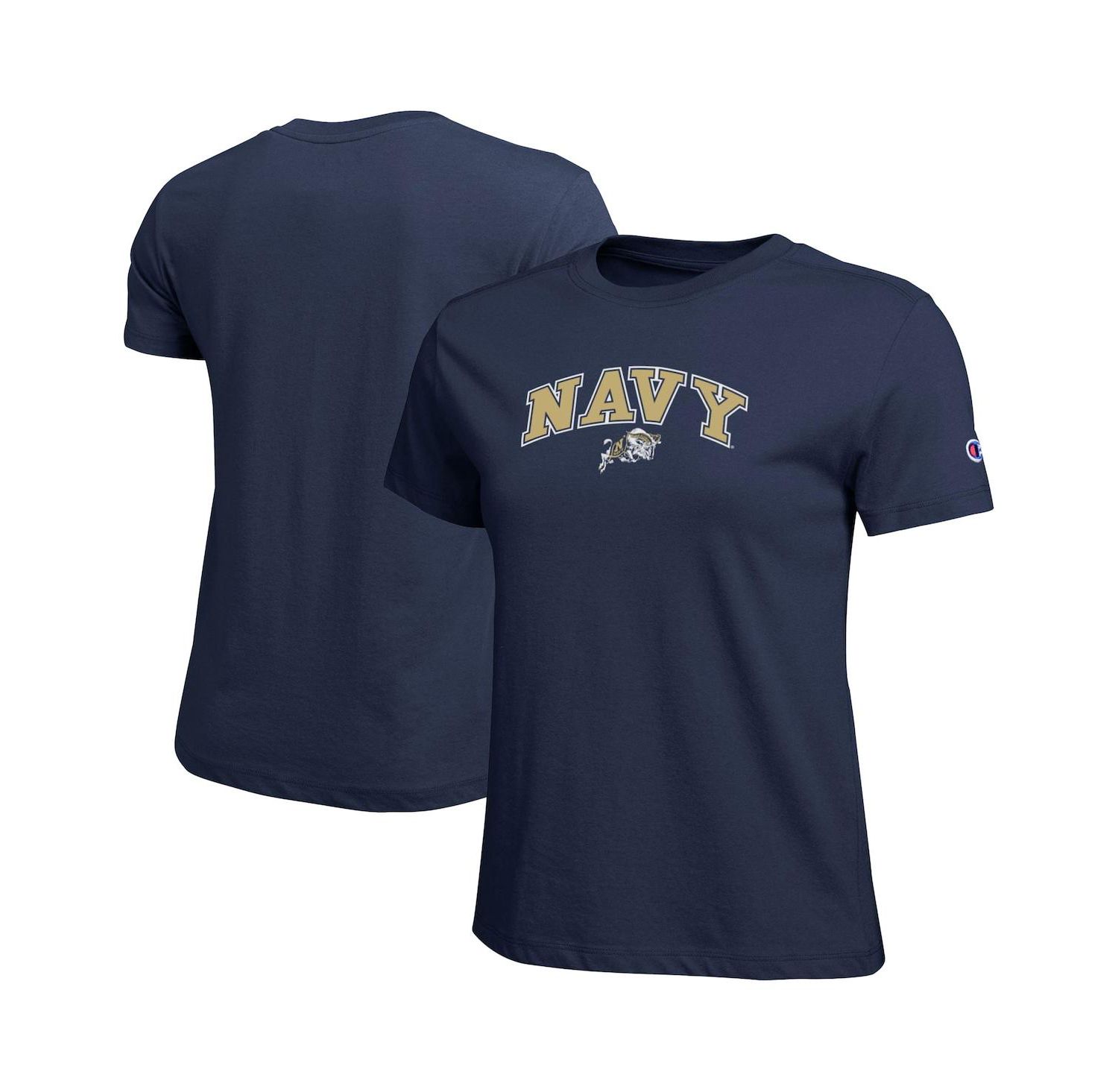 Women's Navy Midshipmen Arched Over Logo T-Shirt