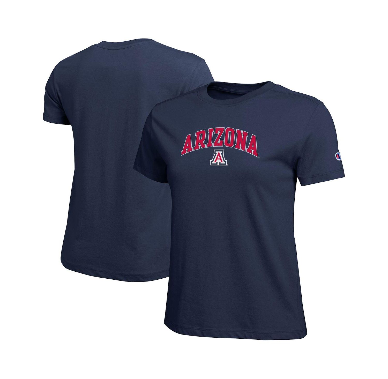 Women's Navy Arizona Wildcats Arched Over Logo T-Shirt