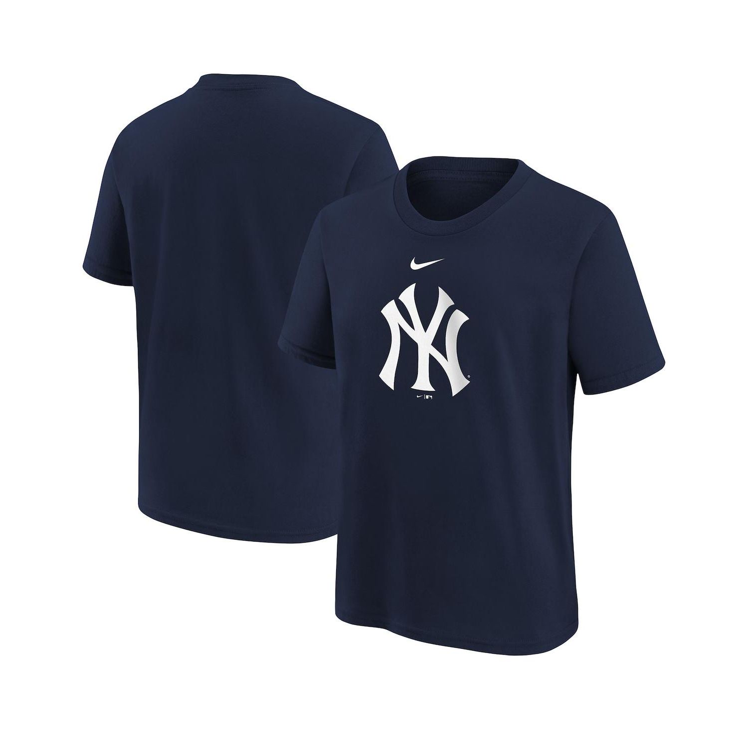 Big Boys and Girls Navy New York Yankees Large Logo T-Shirt