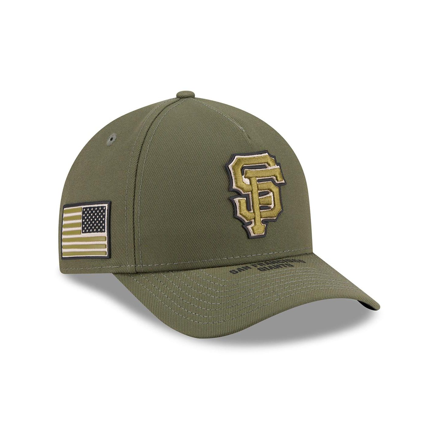 Детская кепка New Era Olive San Francisco Giants 2026 Armed Forces Day 9FORTY M-Crown Adjustable Hat — фото 1