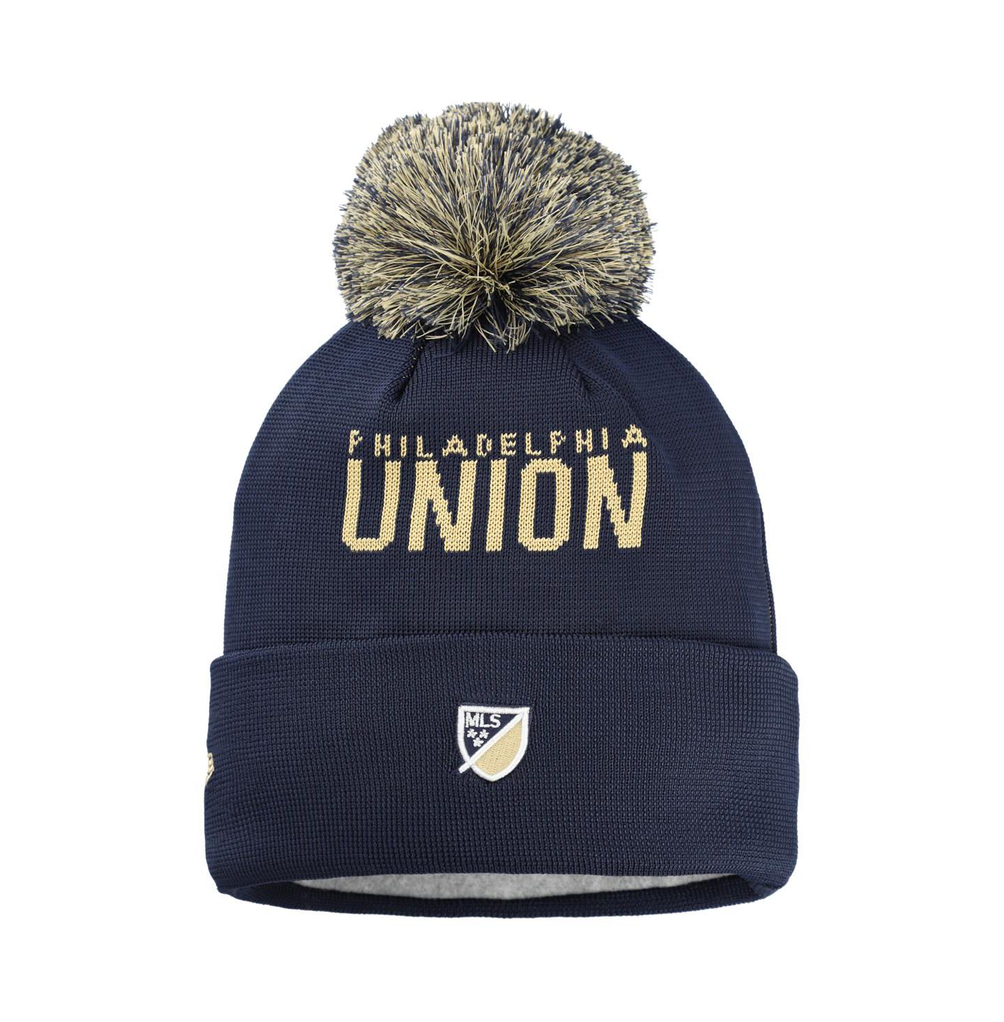 Детские головные уборы New Era Navy Philadelphia Union Jersey Hook Cuffed with Pom Knit Hat — фото 2