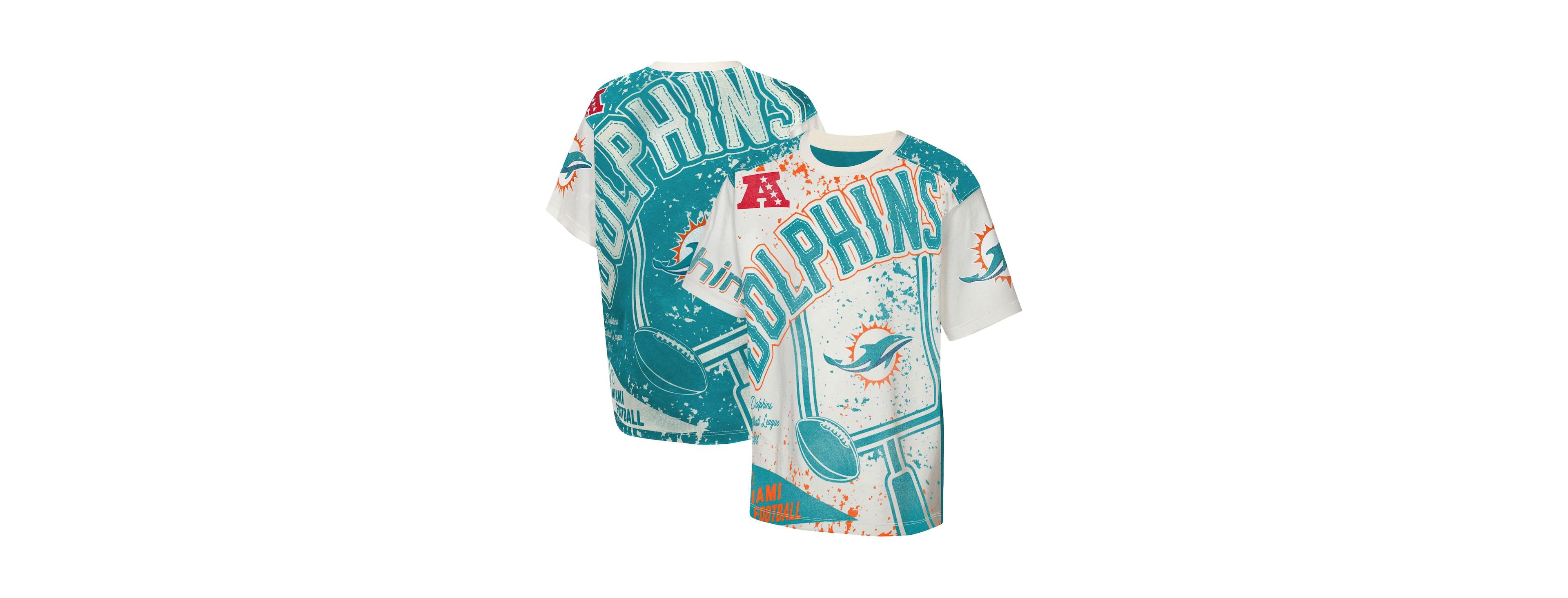 Outerstuff Big Boys and Girls Cream Miami Dolphins Top Player T-Shirt