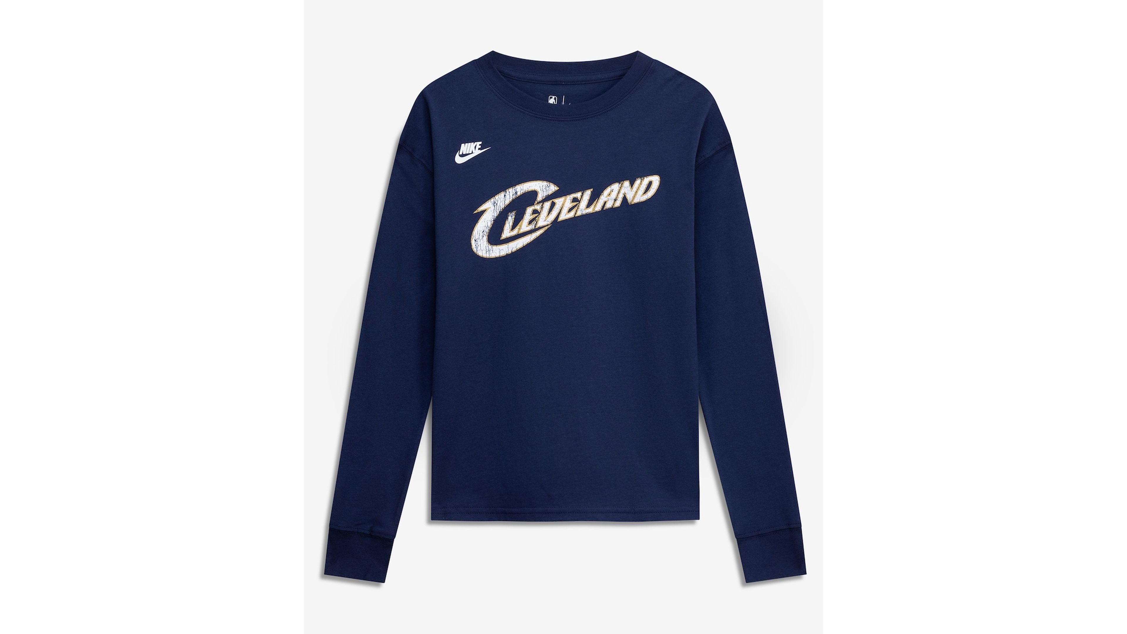 Nike Big Boys and Girls Navy Cleveland Cavaliers Hardwood Classics Essential Logo Max90 Long Sleeve T-Shirt