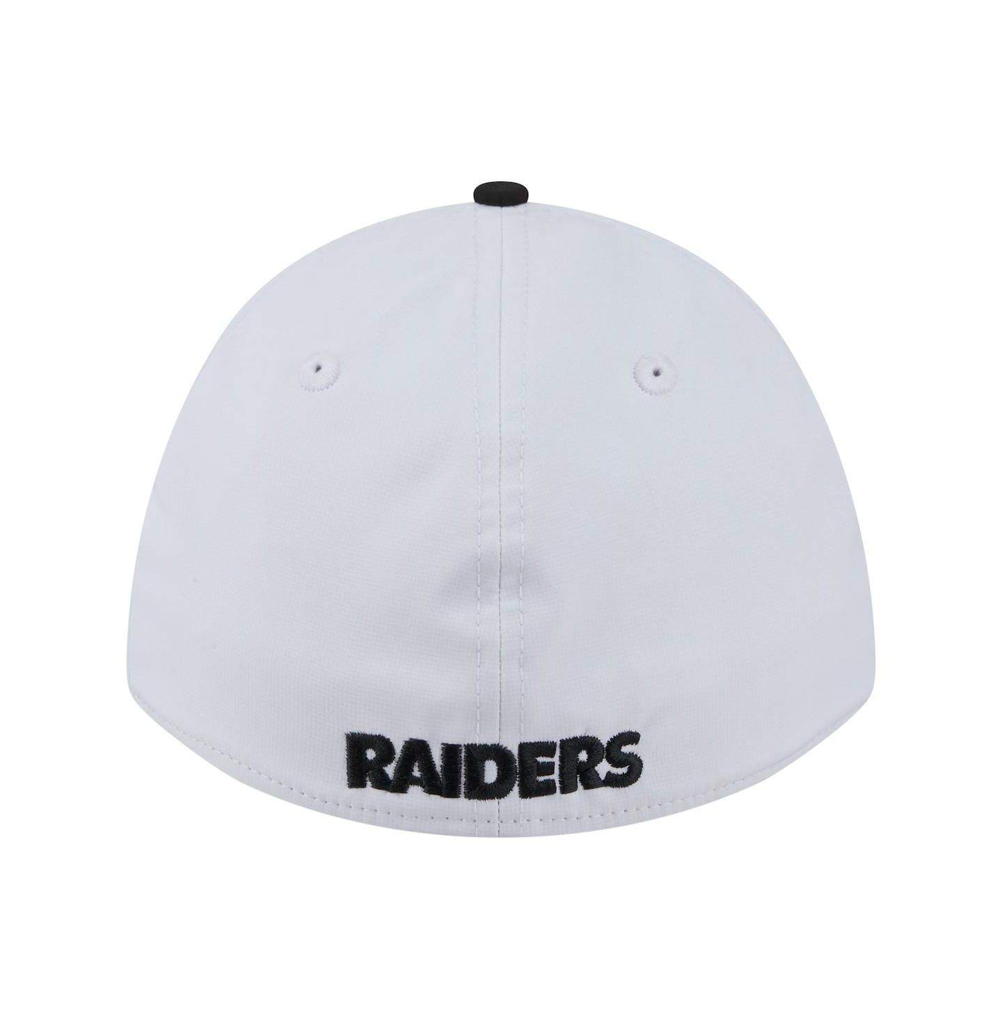 Мужская кепка New Era White/Black Las Vegas Raiders Patch 39THIRTY A-Frame M-Crown Perforated Flex Hat — фото 2
