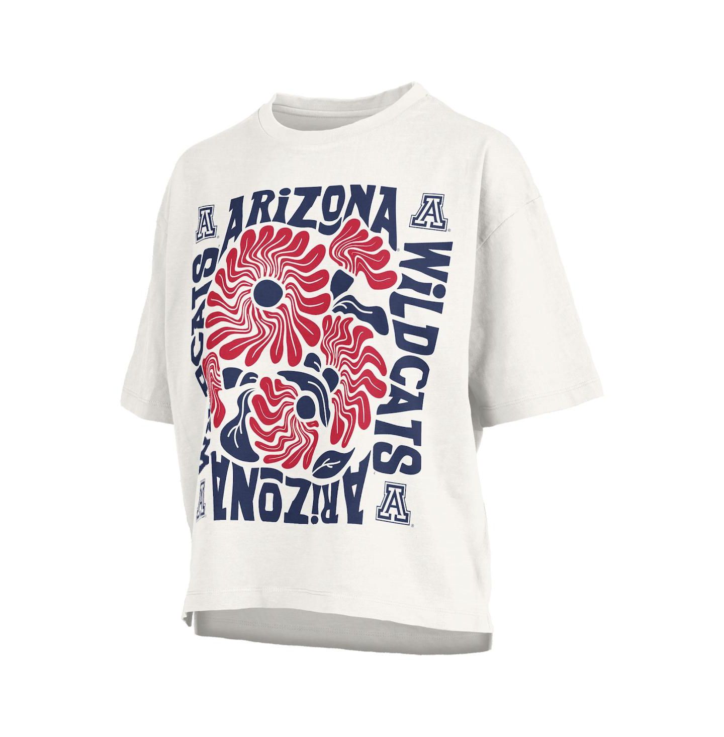 Женская футболка Pressbox White Arizona Wildcats Elena Oversized Slub — фото 2