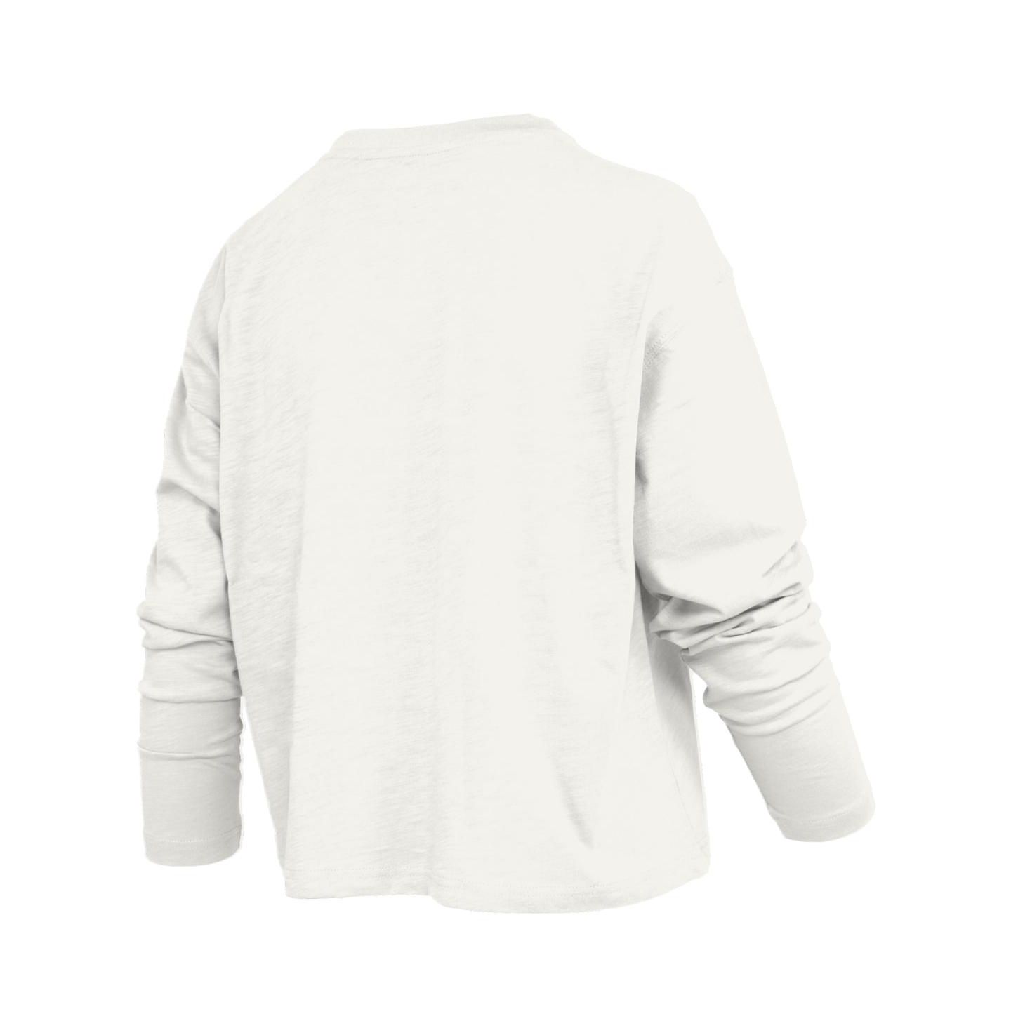 Женская футболка Pressbox White Penn State Nittany Lions Motley Boxy Waist-Length Long Sleeve — фото 2