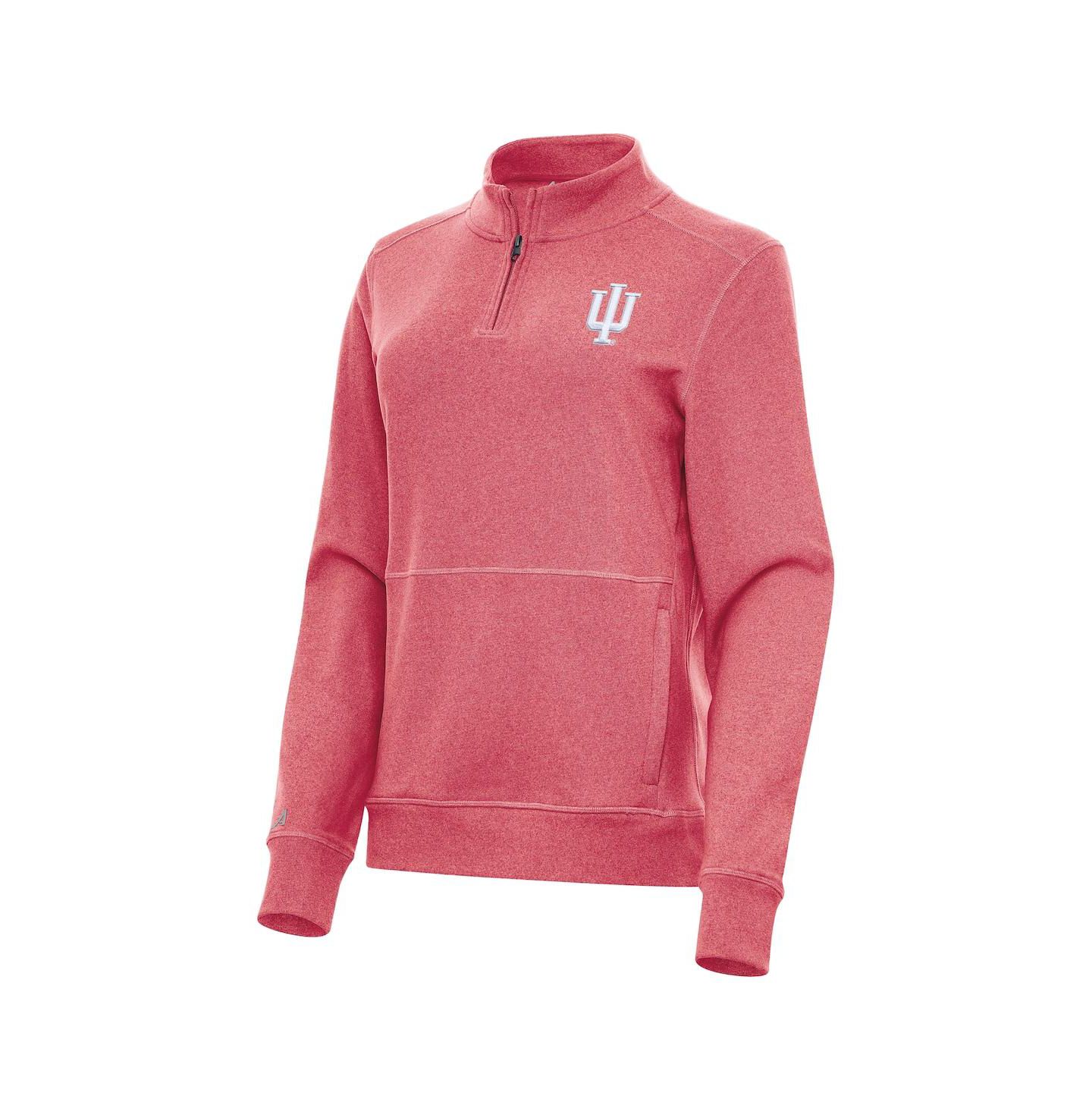 Женская куртка Antigua Heather Crimson Indiana Hoosiers Crush Quarter-Zip — фото 3