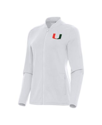 Women's White Miami Hurricanes Continual Full-Zip Jacket