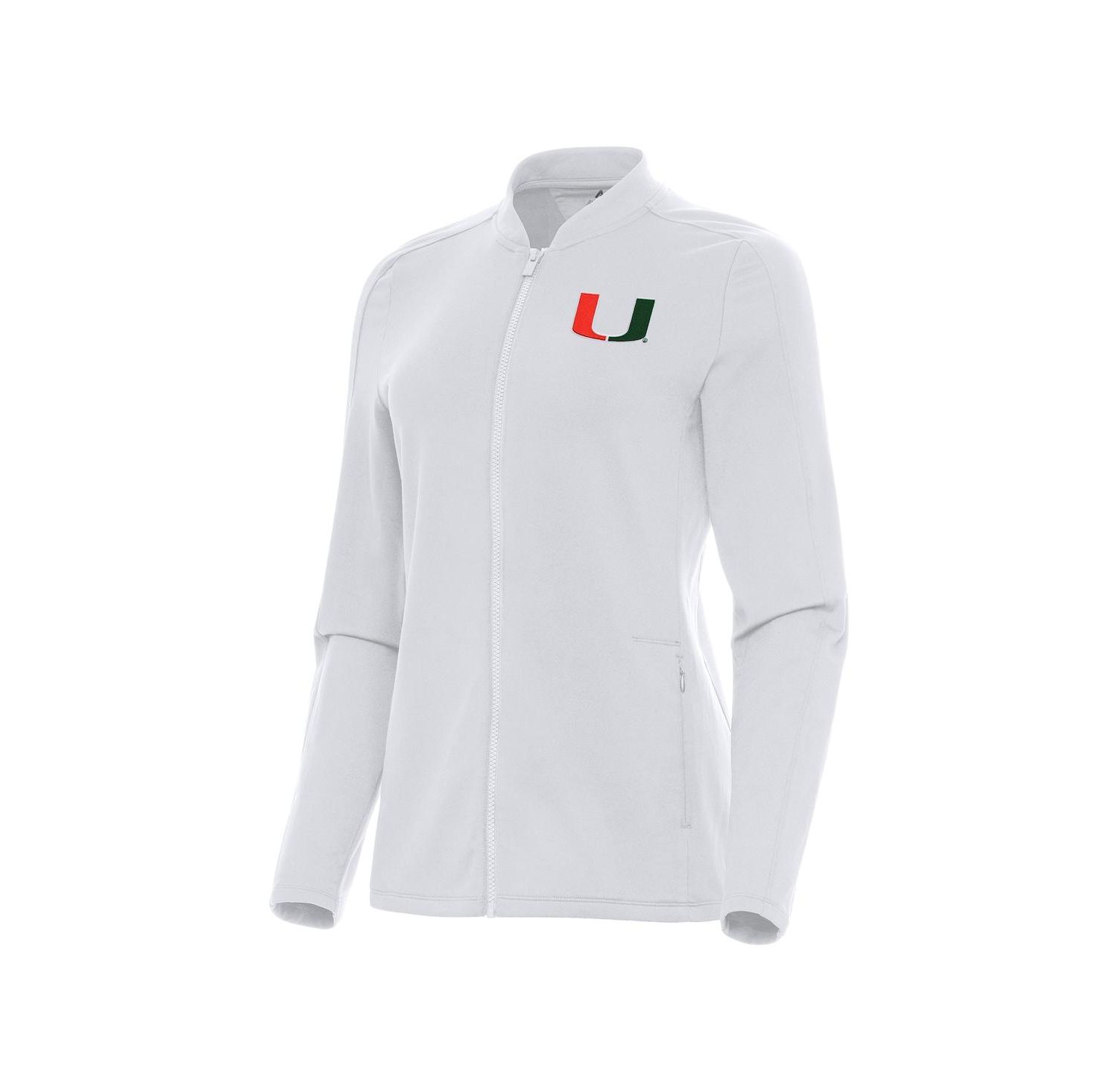 Women's White Miami Hurricanes Continual Full-Zip Jacket