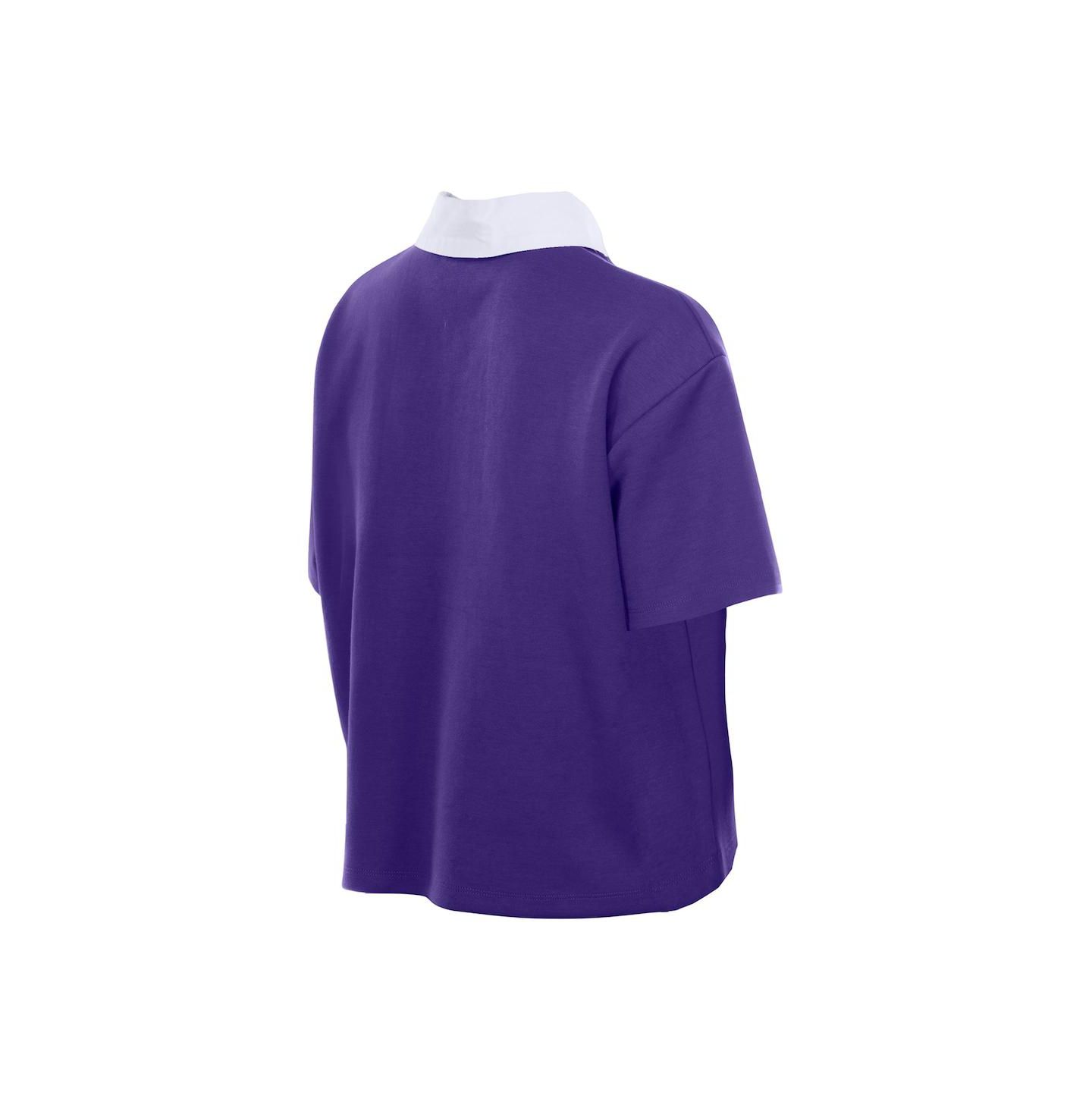 Женское поло New Era Purple Baltimore Ravens Throwback Boxy Cropped Polo — фото 4