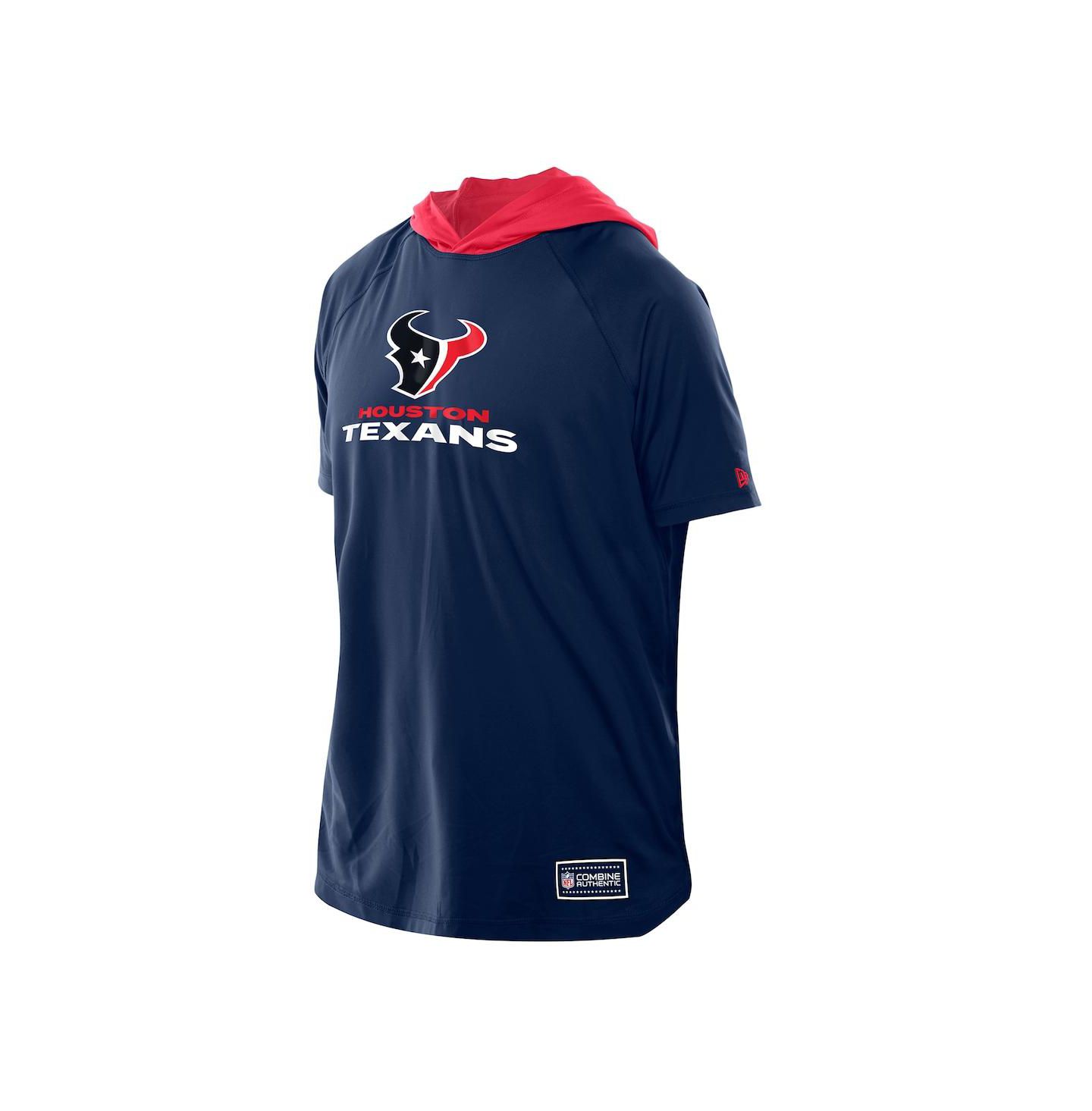 Мужская футболка New Era Navy Houston Texans Combine Authentic Hooded Raglan Short-Sleeve — фото 5